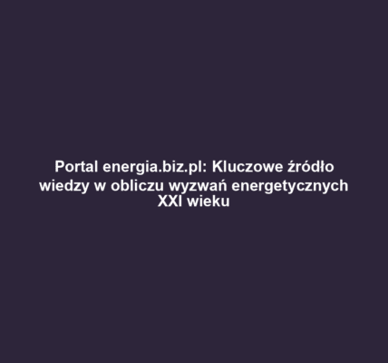Portal energia.biz.pl: Kluczowe źródło wiedzy w obliczu wyzwań energetycznych XXI wieku