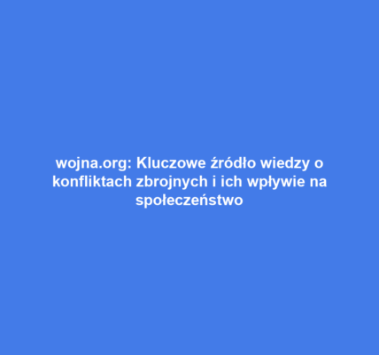 wojna.org: Kluczowe źródło wiedzy o konfliktach zbrojnych i ich wpływie na społeczeństwo