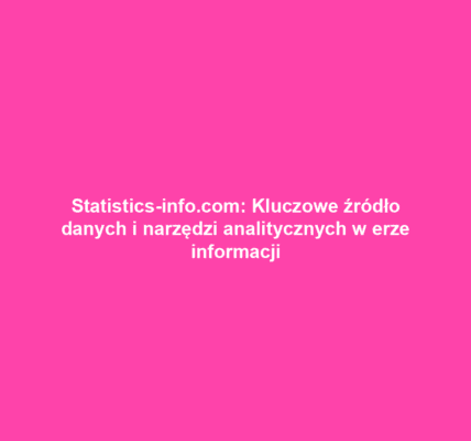 Statistics-info.com: Kluczowe źródło danych i narzędzi analitycznych w erze informacji